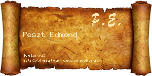Peszt Edmond névjegykártya